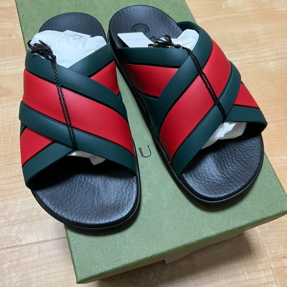 Gucci Web Slide Black Rubber (Women's) - Picture 1 of 8